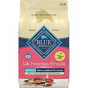 Blue Buffalo Life Protection Formula Adult Salmon & Brown Rice Recipe Dry Dog Food, 34-lb bag