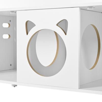 Show full view: Cesicia Furniture Style Cat Litter Box Cabinet, Cream slide 2 of 8