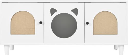 Show full view: Cesicia Furniture Style Cat Litter Box Cabinet, Cream slide 4 of 8