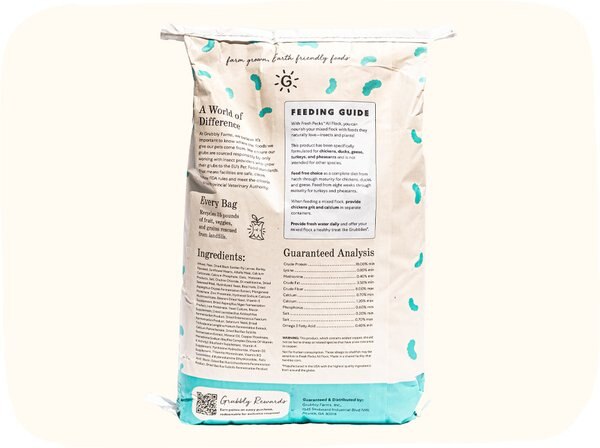 Grubbly Farms Fresh Pecks 18% Protein All Flock Crumble Feed, 30-lb bag
