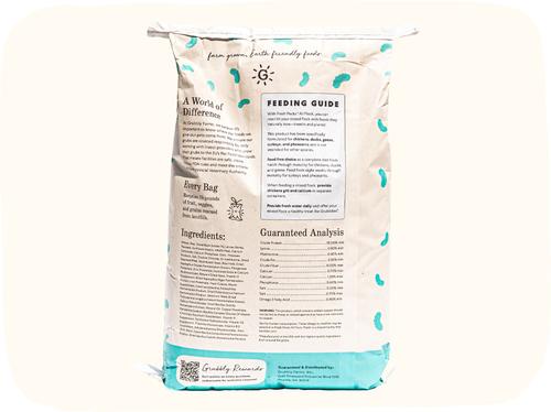 Show full view: Grubbly Farms Fresh Pecks 18% Protein All Flock Crumble Feed, 30-lb bag slide 4 of 4