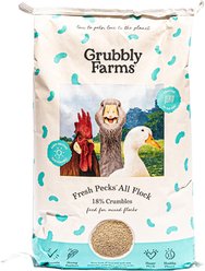 Grubbly Farms Fresh Pecks 18% Protein All Flock Crumble Feed, 30-lb bag