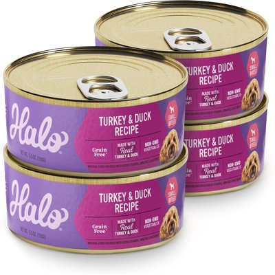 Halo Halo Turkey & Duck Recipe Grain-Free Small Breed Canned Dog Food, 5.5-oz can, case of 4