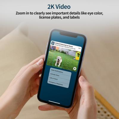 Show full view: Arlo Essential Outdoor Pet Camera 2K, 2nd Generation, White slide 2 of 12