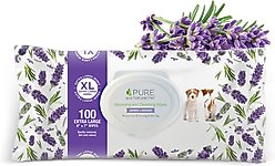 Pure and Natural Pet Dog Grooming & Cleansing Wipes, Lavender & Rosemary, 100 count