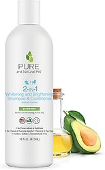 Pure and Natural Pet 2-IN-1 Whitening & Brightening Dog Shampoo & Conditioner, 16-fl oz bottle
