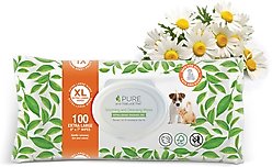 Pure and Natural Pet Dog Grooming & Cleansing Wipes, Unscented, 100 count