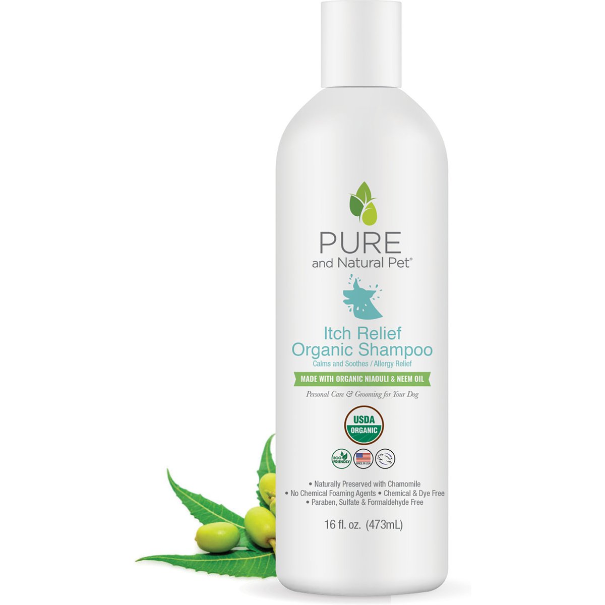 Pure and Natural Pet Itch Relief Organic Dog Shampoo, 16-fl oz bottle