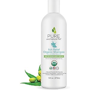 Pure and Natural Pet Itch Relief Organic Dog Shampoo, 16-fl oz bottle