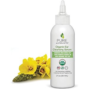 Pure and Natural Pet USDA Certified Organic Dog Ear Cleansing Serum, 2-fl oz bottle