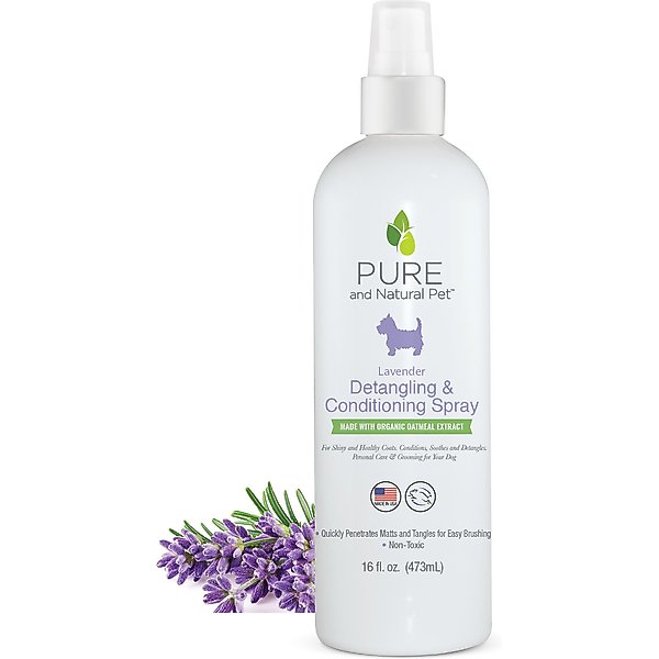 John Paul Pet Lavender Mint Detangling Dog Spray & Brush, 8-fl oz bottle