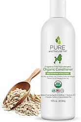 Pure and Natural Pet Fragrance Free Hypoallergenic Organic Dog Conditioner, 16-fl oz bottle
