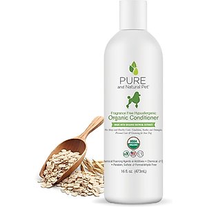 Pure and Natural Pet Fragrance Free Hypoallergenic Organic Dog Conditioner, 16-fl oz bottle