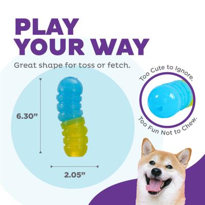 Show full view: Outward Hound Gummiez Worm 2-in-1 Dental Dog Chew & Treat Dispensing Game Toy, Multicolor slide 4 of 10
