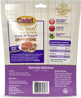 Show full view: Cadet Gourmet Homestyle Lotus Root Crunch'ems Duck 'N Veggie Flavor Dog Treats, 10 count slide 9 of 10