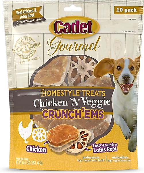 CADET Gourmet Crunch'ems Homestyle Chicken N Veggie Dog Treats, 10