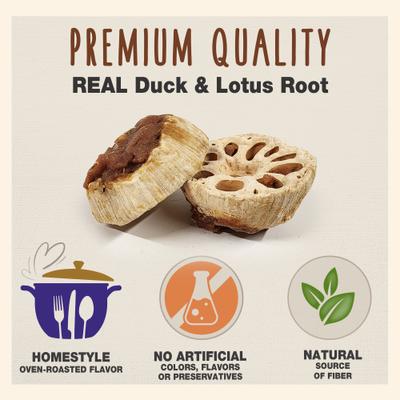 Show full view: Cadet Gourmet Homestyle Lotus Root Crunch'ems Duck 'N Veggie Flavor Dog Treats, 10 count slide 5 of 10