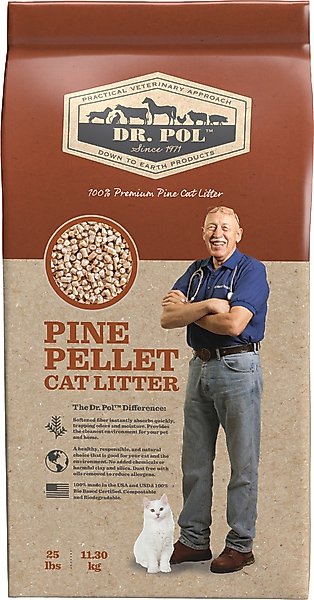 Show full view: Dr. Pol Pine Pellet Cat Litter, 25-lb bag slide 1 of 3