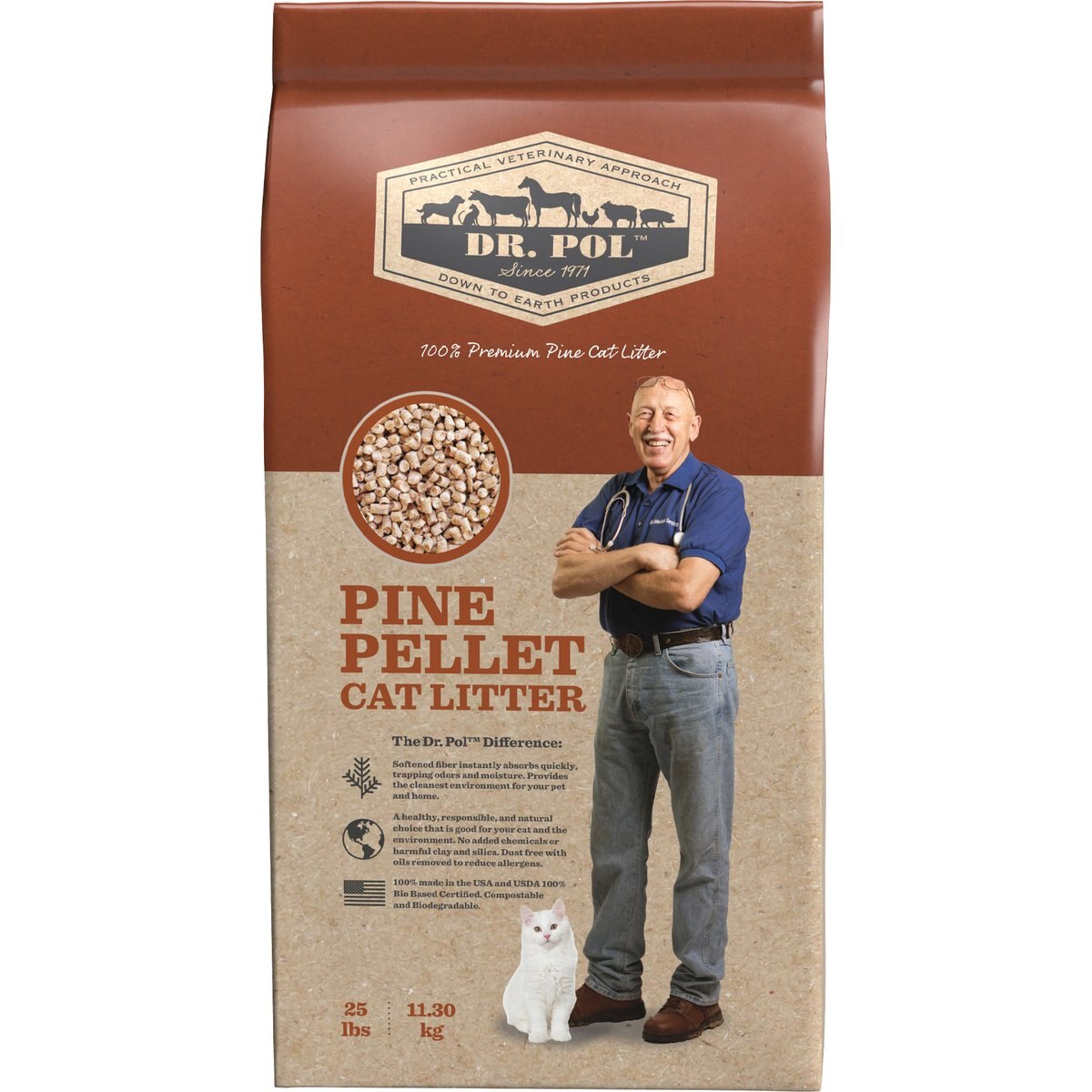 Dr. Pol Pine Pellet Cat Litter, 25-lb bag