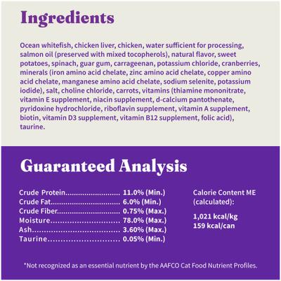 Show full view: Halo Whitefish Recipe with Real Whole Whitefish Pate Grain-Free Indoor Cat Wet Cat Food, 5.5-oz can, case of 4 slide 6 of 9