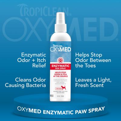Show full view: TropiClean OxyMed Enzymatic Dog & Cat Paw Odor & Itch Spray, 8-fl oz bottle slide 4 of 8