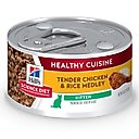 Hill's Science Diet Kitten Healthy Cuisine Tender Chicken & Rice Medley Wet Cat Food, 2.8-oz can, case of 4