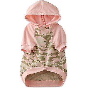 Pet Passion Rocky Comfy Dog Hoodie, Pink Half Camo, Xx-Small