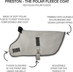 Pet Passion Preston Polar Fleece Dog Coat, Heather Gray, Medium slide 2 of 5
