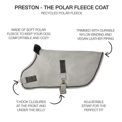 Show full view: Pet Passion Preston Polar Fleece Dog Coat, Heather Gray, Medium slide 2 of 5