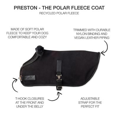 Show full view: Pet Passion Preston Polar Fleece Dog Coat, Black, Small slide 2 of 5
