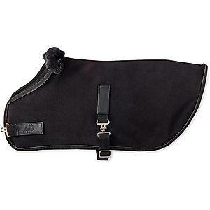 Pet Passion Preston Polar Fleece Dog Coat, Black, Medium