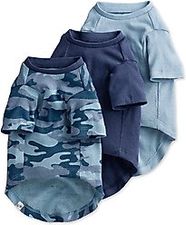 Pet Passion Toby Perfect Tee Dog Shirt, Navy Camo, Small, 3 count