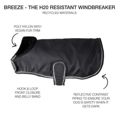 Show full view: Pet Passion Breeze Windbreaker Dog Coat, Black, Xx-Large slide 2 of 7