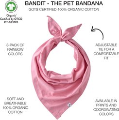 Pet Passion Bandit Dog Bandana, Pink Rainbow, Medium/Large, 8 count slide 2 of 4