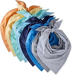 Pet Passion Bandit Cotton Dog Bandana, 8 count, Rainbow Blue, Medium/X-Large