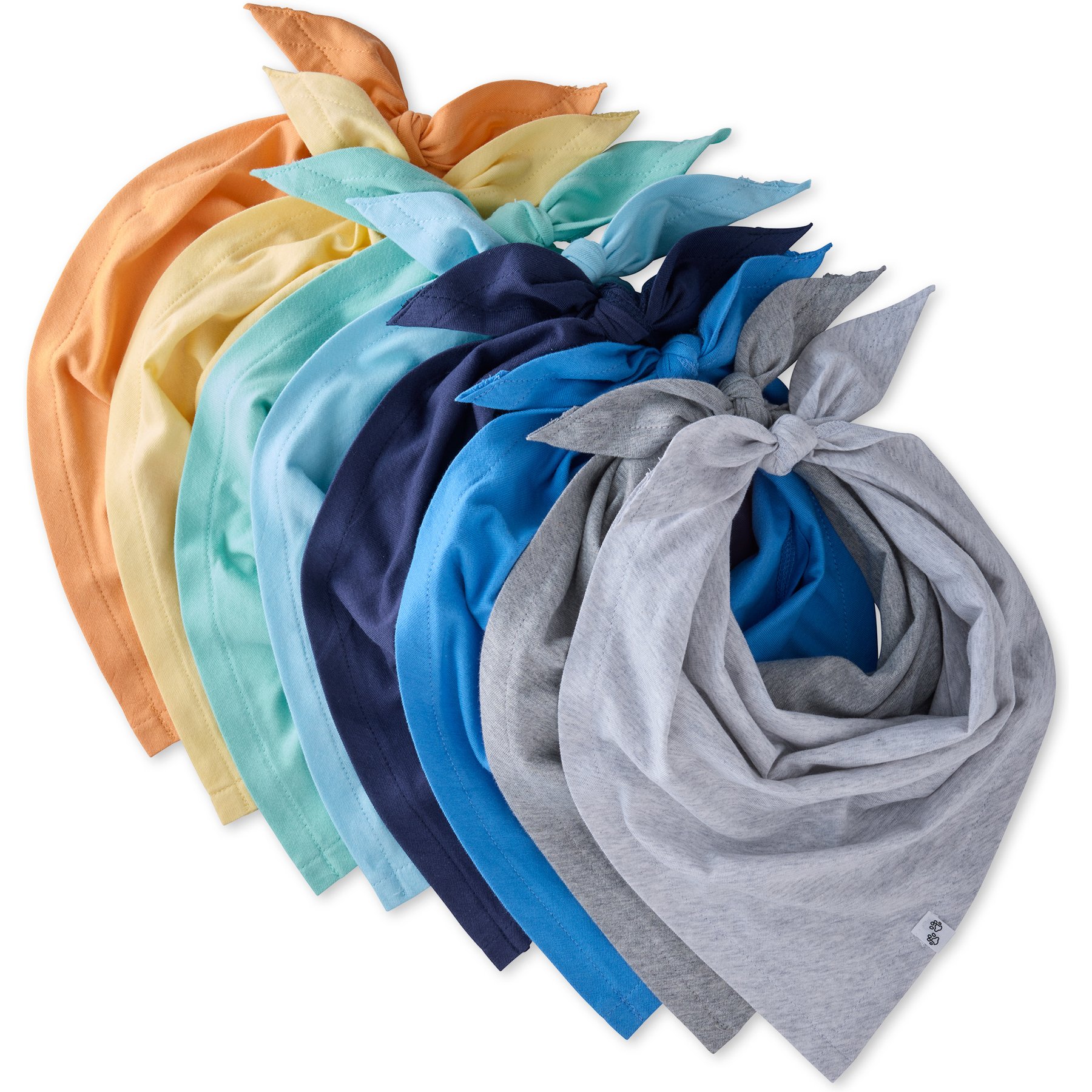 Pet Passion Bandit Cotton Dog Bandana, 8 count, Rainbow Blue, Medium/X-Large