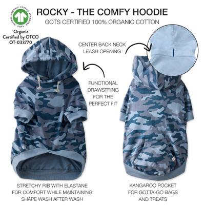 Show full view: Pet Passion Rocky Comfy Dog Hoodie, Navy Camo, Xx-Small slide 5 of 7