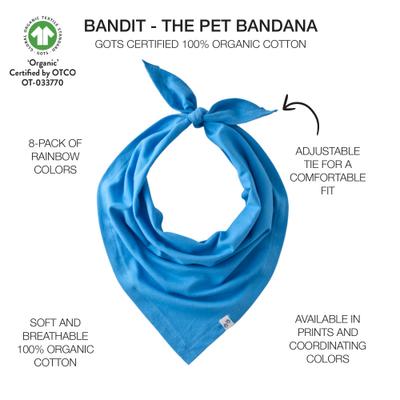Show full view: Pet Passion Bandit Dog Bandana, Blue Rainbow, X-Small/Small, 8 count slide 2 of 4