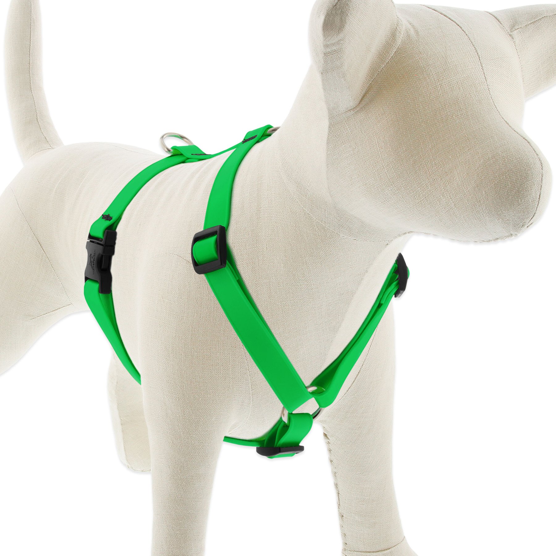 LupinePet Waterproof BioThane Adjustable Dog Harness, Neon Green, Large: 20 to 32-in chest, 3/4-in wide