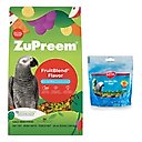 ZuPreem FruitBlend Flavor Parrot & Conure Food, 3.5-lb bag & Kaytee Forti-Diet Pro Health Healthy Bits Parrot Bird Treats, 4.5-oz bag