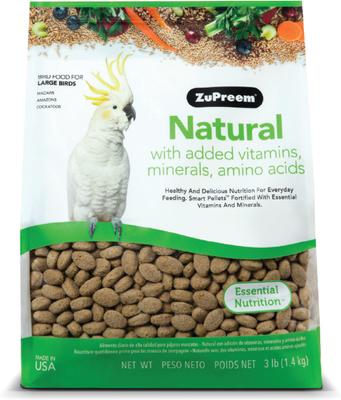 Show full view: ZuPreem FruitBlend with Natural Fruit Flavors Daily + Natural Daily Large Bird Food slide 6 of 9