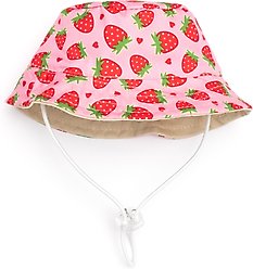 The Worthy Dog Strawberries Bucket Dog Hat, Pink, Large