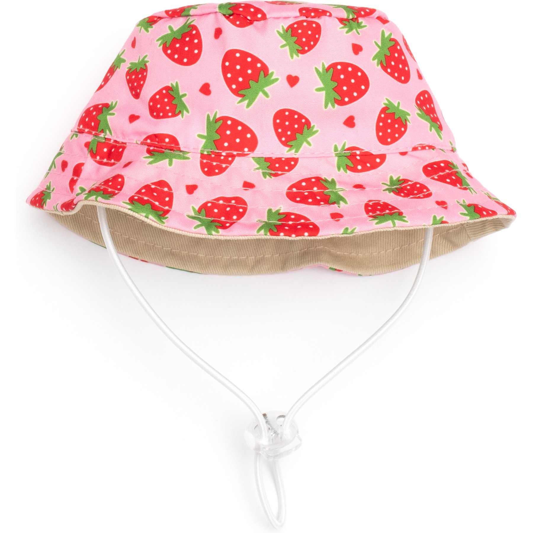 The Worthy Dog Strawberries Bucket Dog Hat, Pink, X-Large