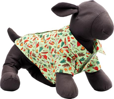 Show full view: The Worthy Dog Happy Camper Dog Shirt, Green, Small slide 3 of 3