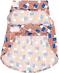 The Worthy Dog Patchwork Flag Dog Dress, Red/White/Blue, Medium slide 2 of 3