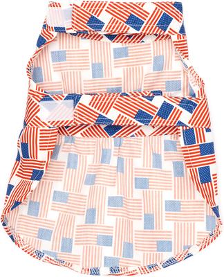 Show full view: The Worthy Dog Patchwork Flag Dog Dress, Red/White/Blue, Medium slide 3 of 4