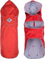 The Worthy Dog Seattle Slicker Jacket Dog Raincoat, Red, Medium