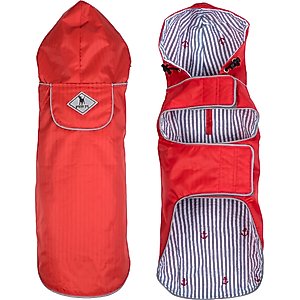 The Worthy Dog Seattle Slicker Jacket Dog Raincoat, Red, X-Large