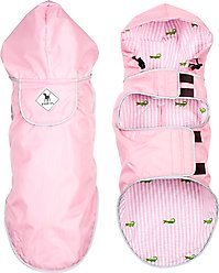 The Worthy Dog Seattle Slicker Jacket Dog Raincoat, Pink, Small