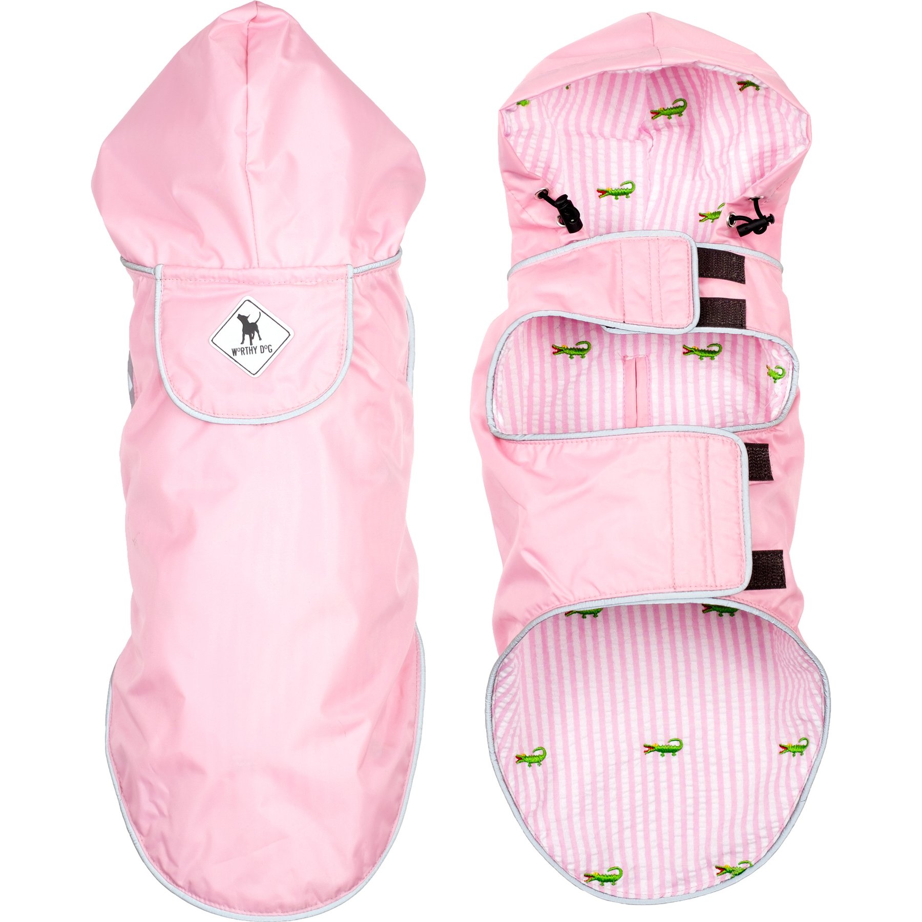 The Worthy Dog Seattle Slicker Jacket Dog Raincoat, Pink, X-Large